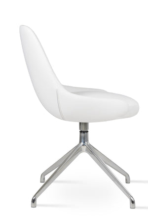 Soho Concept Gazel Spider Armchair Swivel Dining Chair - Ergonomic Leatherette Design With Brass Finish, 2-year Warranty White  Soho-concept-dining-chair-04132