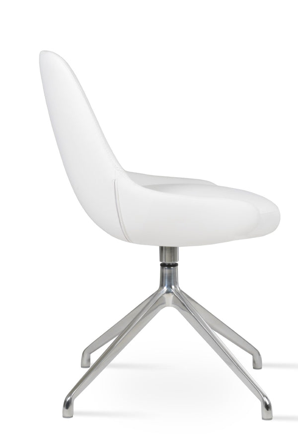 Soho Concept Gazel Spider Armchair Swivel Dining Chair - Ergonomic Leatherette Design With Brass Finish, 2-year Warranty White  Soho-concept-dining-chair-04132