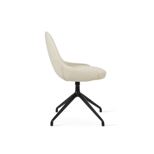 Soho Concept Gazel Spider Swivel Chair - Elegant Boucle, Velvet & Nubuck Fabrics, 10-year Guarantee, 300 Lbs Capacity Black,White  Soho-concept-dining-chair-04133