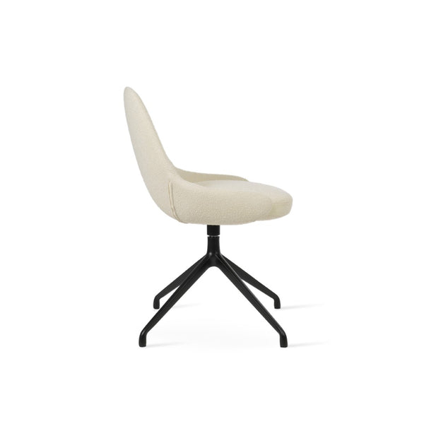 Soho Concept Gazel Spider Swivel Chair - Elegant Boucle, Velvet & Nubuck Fabrics, 10-year Guarantee, 300 Lbs Capacity Black,White  Soho-concept-dining-chair-04133