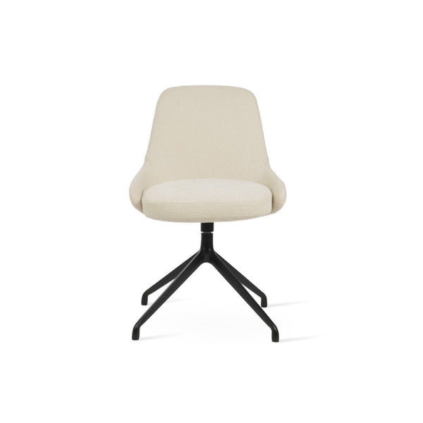Soho Concept Gazel Spider Swivel Chair - Elegant Boucle, Velvet & Nubuck Fabrics, 10-year Guarantee, 300 Lbs Capacity Black,White  Soho-concept-dining-chair-04133