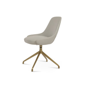Soho Concept Gazel Spider Armchair Swivel Dining Chair - Ergonomic Leatherette Design With Brass Finish, 2-year Warranty Brass,Light Grey  Soho-concept-dining-chair-04127