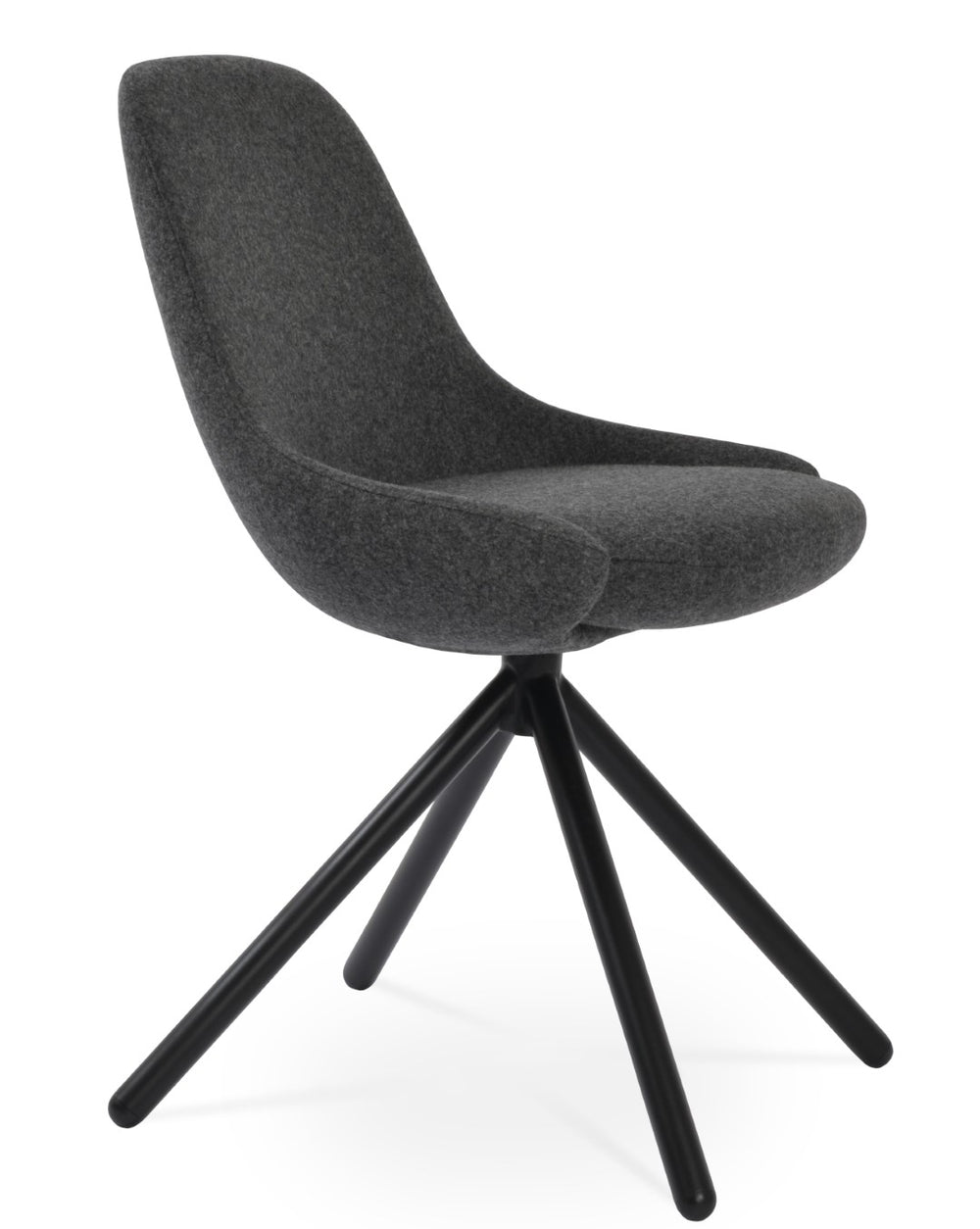 Soho Concept Gazel Swivel Dining Armchair - Premium Camira Wool & Boucle Fabric, 10-year Guarantee, Stylish Design Black,Dark Grey  Soho-concept-dining-chair-04165