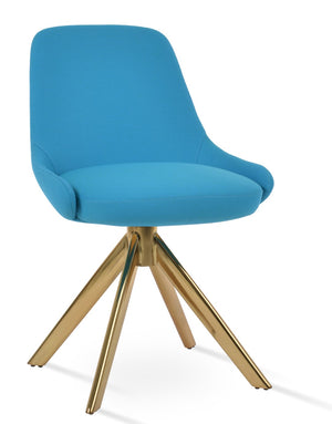 Soho Concept Gazel Sword Dining Swivel Chair - Elegant Comfort In Boucle, Velvet & Nubuck With Gold Base Options Gold,Turquoise  Soho-concept-dining-chair-04176