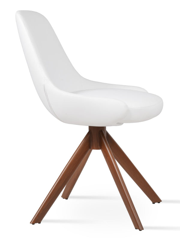 Soho Concept Gazel Sword Dining Swivel Chair - Elegant Leatherette Comfort With Gold Accents & 2-year Guarantee Walnut,White  Soho-concept-dining-chair-04179