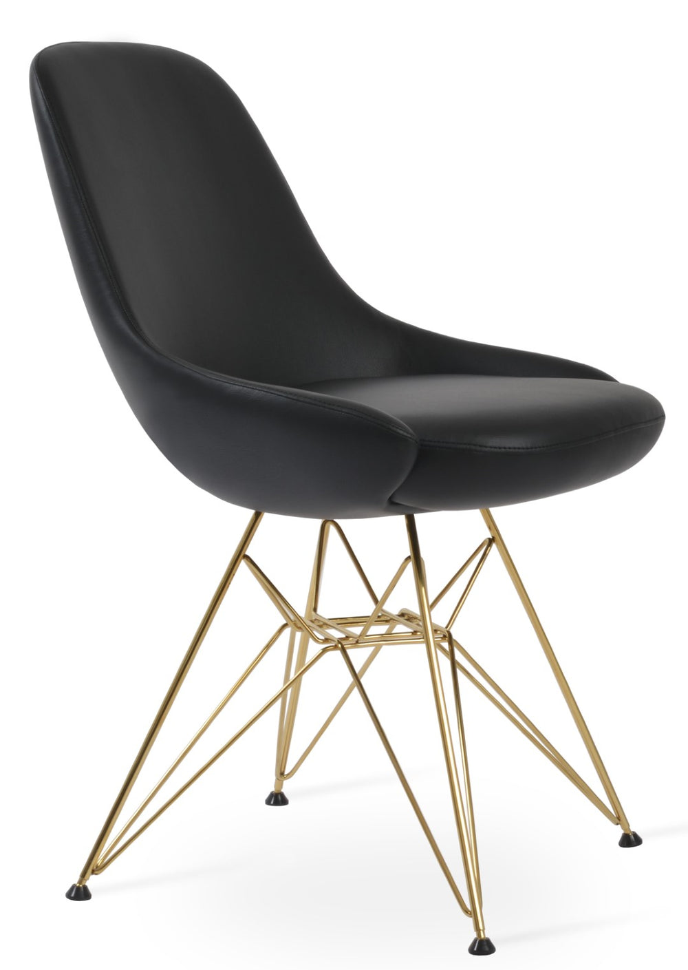 Soho Concept Gazel Tower Armchair Dining Chair - Elegant Leatherette, Chrome Or Gold Base, 2-year Guarantee! Gold,Black  Soho-concept-dining-chair-04198