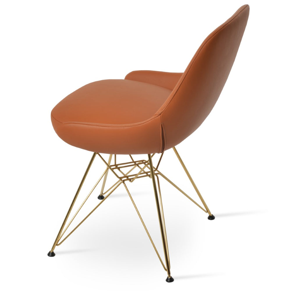 Soho Concept Gazel Tower Dining Chair With Camira Yoredale Boucle Fabric Or Leather - 10-year Guarantee, Stylish! Gold,Brass  Soho-concept-dining-chair-04190