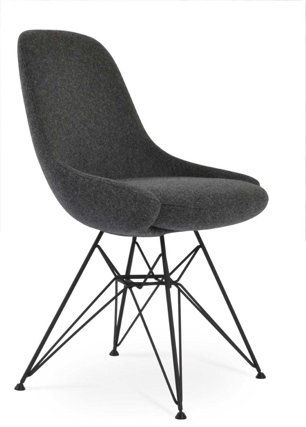 Soho Concept Gazel Tower Armchair - Stylish Dining Chair With Boucle Wool Fabric & 10-year Guarantee, Gold Base Option Black,Dark Grey  Soho-concept-dining-chair-04191