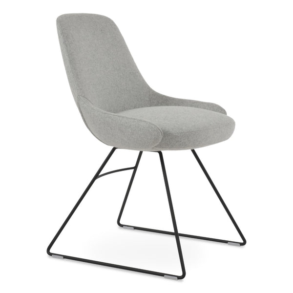 Soho Concept Gazel Wire Dining Chair With Camira Blazer Wool Upholstery - 10-year Guarantee, Stylish Designs! Black,Silver  Soho-concept-dining-chair-04199