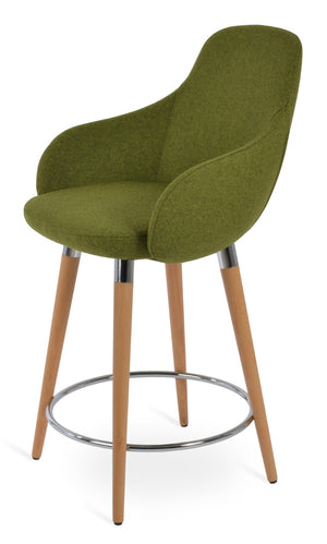 Soho Concept Gazel Wood Barstools & Counterstools In Camira Blazer Wool - 10-year Guarantee, Upscale Design! Natural,Green  Soho-concept-dining-chair-08666