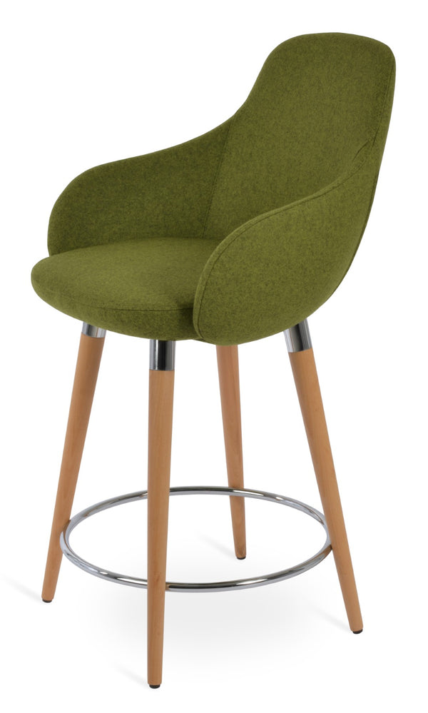 Soho Concept Gazel Wood Barstools & Counterstools In Camira Blazer Wool - 10-year Guarantee, Upscale Design! Natural,Green  Soho-concept-dining-chair-08666