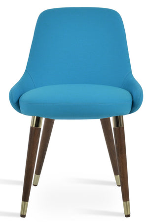 Soho Concept Gazel Wood Dining Chair - Soft Leatherette, Solid Beech Base, Gold Accent, 2-year Guarantee, 350 Lbs Capacity Turquoise  Soho-concept-dining-chair-04216