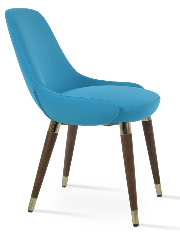 Soho Concept Gazel Wood Dining Chair - Soft Leatherette, Solid Beech Base, Gold Accent, 2-year Guarantee, 350 Lbs Capacity Turquoise  Soho-concept-dining-chair-04216