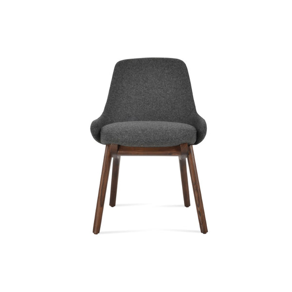 Soho Concept Gazel X - Elegant Wood Dining Chair With Soft Leatherette Upholstery & Gold Ring Detail, 350 Lbs Capacity Walnut,Dark Grey  Soho-concept-dining-chair-04228