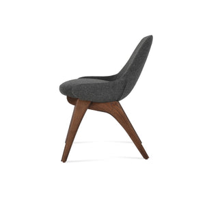 Soho Concept Gazel X - Elegant Wood Dining Chair With Soft Leatherette Upholstery & Gold Ring Detail, 350 Lbs Capacity Walnut,Dark Grey  Soho-concept-dining-chair-04228