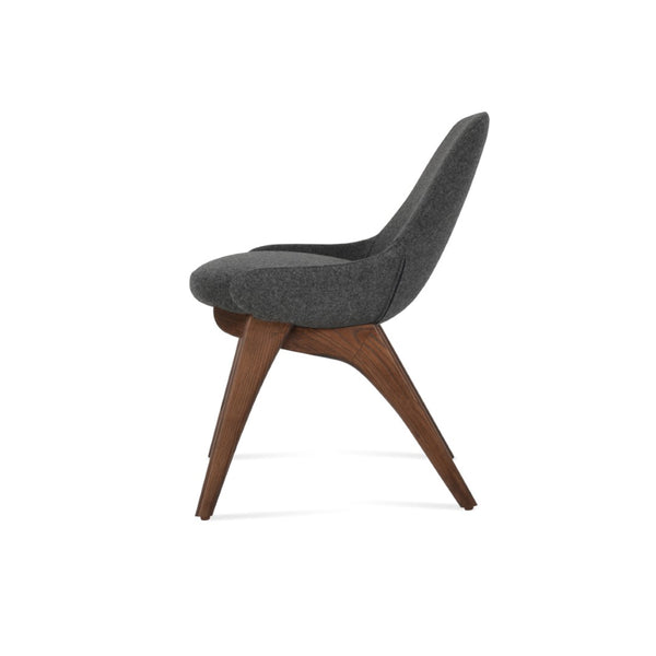 Soho Concept Gazel X - Elegant Wood Dining Chair With Soft Leatherette Upholstery & Gold Ring Detail, 350 Lbs Capacity Walnut,Dark Grey  Soho-concept-dining-chair-04228