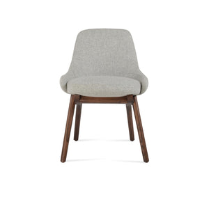 Soho Concept Gazel X - Elegant Wood Dining Chair With Soft Leatherette Upholstery & Gold Ring Detail, 350 Lbs Capacity Walnut,Silver  Soho-concept-dining-chair-04226