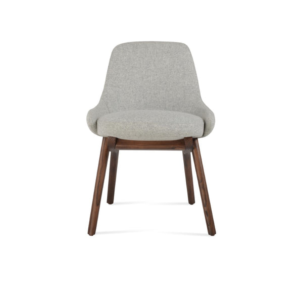 Soho Concept Gazel X - Elegant Wood Dining Chair With Soft Leatherette Upholstery & Gold Ring Detail, 350 Lbs Capacity Walnut,Silver  Soho-concept-dining-chair-04226