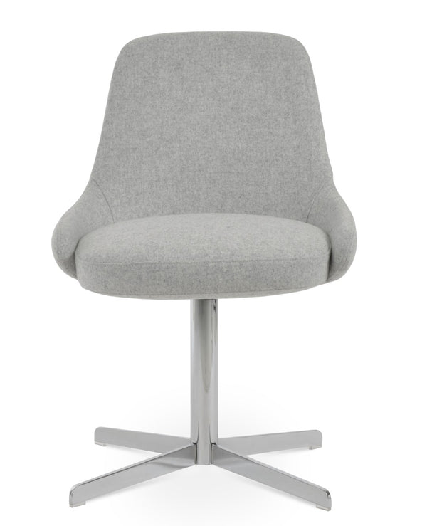 Soho Concept Gazel 4 Star Swivel Dining Chair - Elegant Camira Wool Upholstery, 10-year Guarantee, Stylish Design Chrome,Silver  Soho-concept-dining-chair-03774