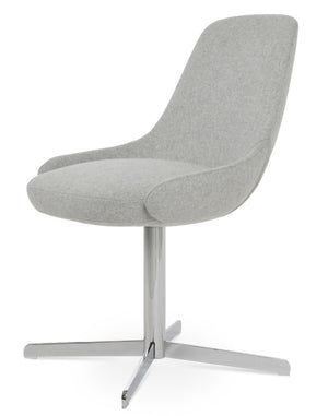 Soho Concept Gazel 4 Star Swivel Dining Chair - Elegant Camira Wool Upholstery, 10-year Guarantee, Stylish Design Chrome,Silver  Soho-concept-dining-chair-03774