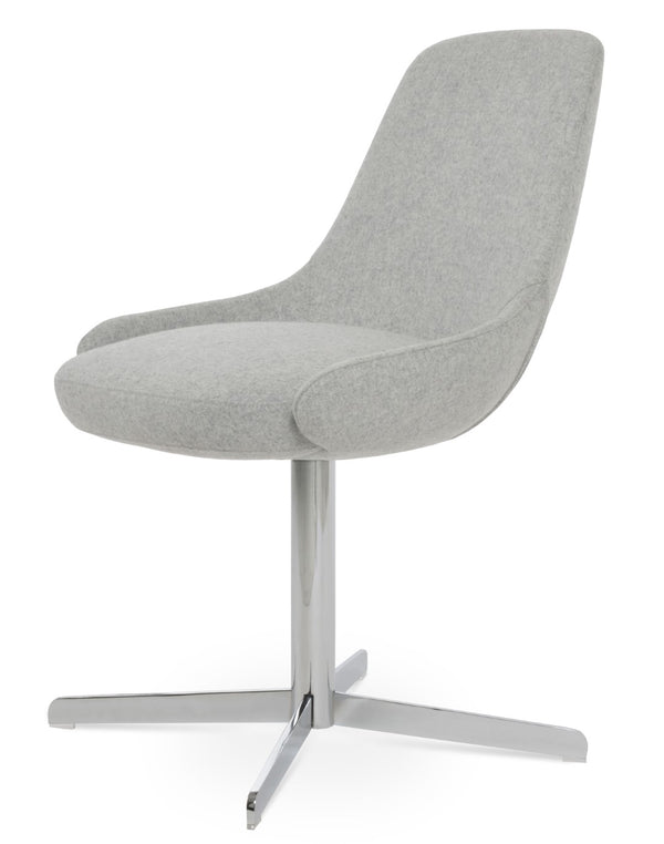 Soho Concept Gazel 4 Star Swivel Dining Chair - Elegant Camira Wool Upholstery, 10-year Guarantee, Stylish Design Chrome,Silver  Soho-concept-dining-chair-03774