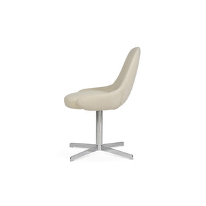 Soho Concept Gazel 4 Star Swivel Dining Chair - Stylish Comfort In Boucle, Velvet & Nubuck Fabrics With 10-year Warranty Chrome,White  Soho-concept-dining-chair-03770