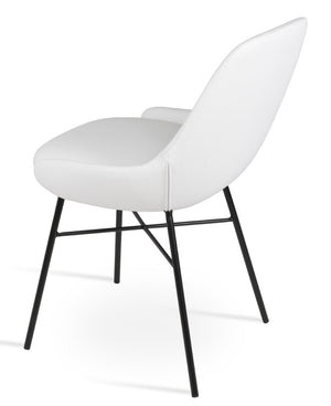 Soho Concept Gazel Cross Dining Chair - Stylish Leatherette Upholstery, Durable Steel Frame, 2-year Guarantee Black,White  Soho-concept-dining-chair-04026