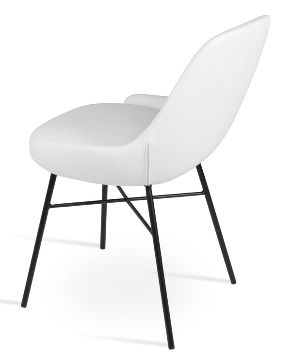 Soho Concept Gazel Cross Dining Chair - Stylish Leatherette Upholstery, Durable Steel Frame, 2-year Guarantee Black,White  Soho-concept-dining-chair-04026