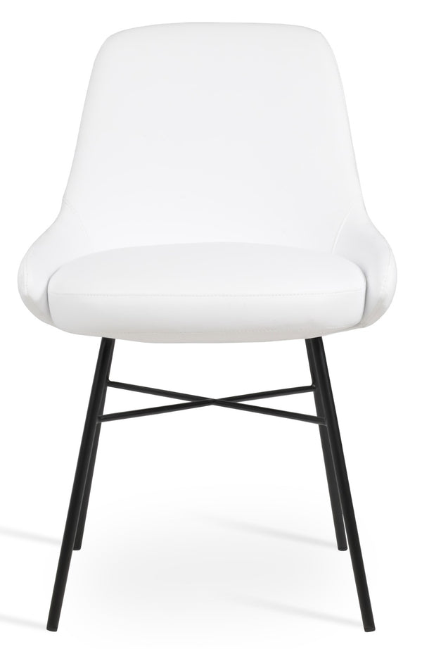 Soho Concept Gazel Cross Dining Chair - Stylish Leatherette Upholstery, Durable Steel Frame, 2-year Guarantee Black,White  Soho-concept-dining-chair-04026