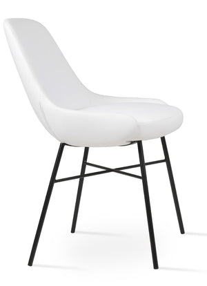 Soho Concept Gazel Cross Dining Chair - Stylish Leatherette Upholstery, Durable Steel Frame, 2-year Guarantee Black,White  Soho-concept-dining-chair-04026
