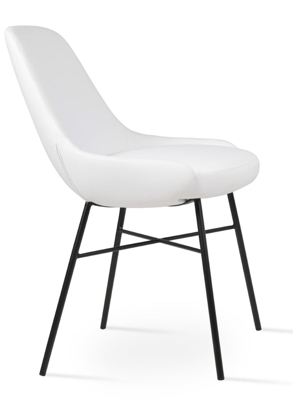Soho Concept Gazel Cross Dining Chair - Stylish Leatherette Upholstery, Durable Steel Frame, 2-year Guarantee Black,White  Soho-concept-dining-chair-04026
