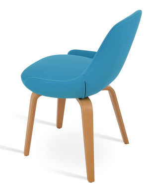 Soho Concept Gazel Plywood Dining Chair - Premium Upholstered Comfort In Walnut Finish With 10-year Guarantee Natural,Turquoise  Soho-concept-dining-chair-04084