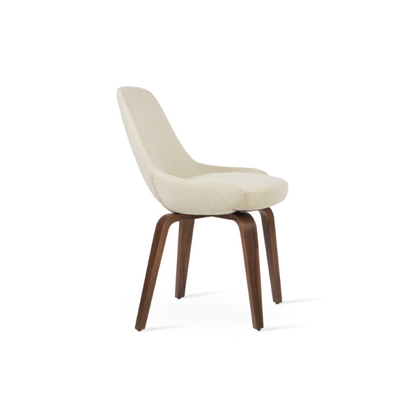 Soho Concept Gazel Plywood Dining Chair - Premium Upholstered Comfort In Walnut Finish With 10-year Guarantee Walnut,White  Soho-concept-dining-chair-04088