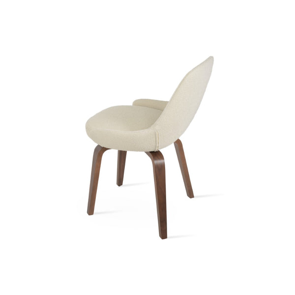 Soho Concept Gazel Plywood Dining Chair - Premium Upholstered Comfort In Walnut Finish With 10-year Guarantee Walnut,White  Soho-concept-dining-chair-04088