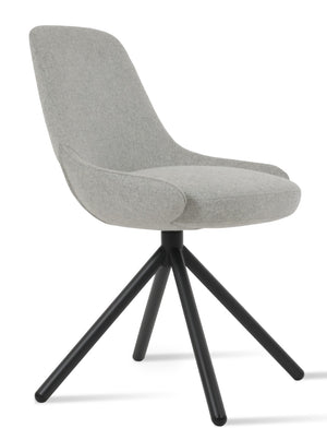 Soho Concept Gazel Stick Dining Swivel Chair - Luxurious Camira Wool, Durable Boucle Fabric, 10-year Guarantee! Walnut,Silver  Soho-concept-dining-chair-04172