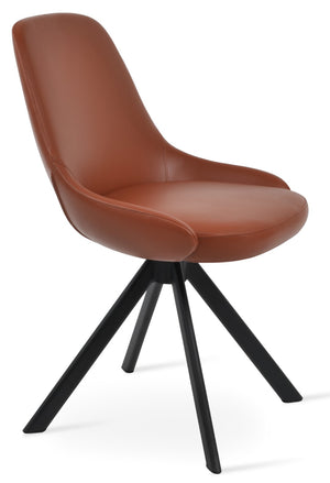 Soho Concept Gazel Sword Dining Swivel Chair - Elegant Leatherette Comfort With Gold Accents & 2-year Guarantee Black  Soho-concept-dining-chair-04180