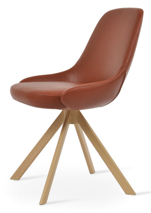 Soho Concept Gazel Sword Dining Swivel Chair - Elegant Leatherette Comfort With Gold Accents & 2-year Guarantee Natural  Soho-concept-dining-chair-04181