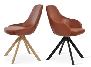 Soho Concept Gazel Sword Dining Swivel Chair - Elegant Leatherette Comfort With Gold Accents & 2-year Guarantee Natural  Soho-concept-dining-chair-04182
