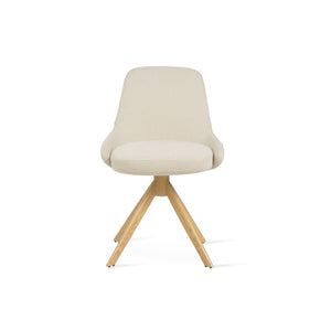 Soho Concept Gazel Sword Dining Swivel Chair - Elegant Comfort In Boucle, Velvet & Nubuck With Gold Base Options Natural,White  Soho-concept-dining-chair-04177