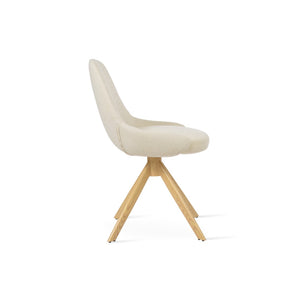 Soho Concept Gazel Sword Dining Swivel Chair - Elegant Comfort In Boucle, Velvet & Nubuck With Gold Base Options Natural,White  Soho-concept-dining-chair-04177