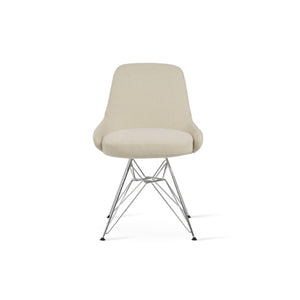Soho Concept Gazel Tower Dining Chair - Elegant Upholstery, Durable Fabrics, 10-year Guarantee, Luxury Base Options Chrome,White  Soho-concept-dining-chair-04193