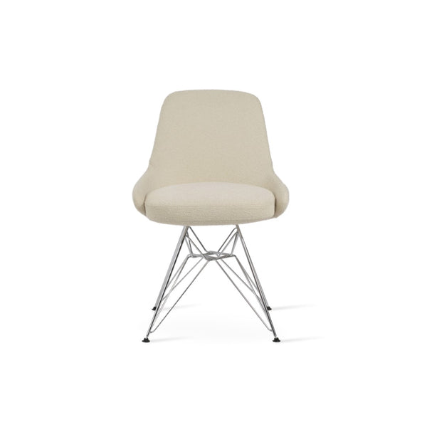 Soho Concept Gazel Tower Dining Chair - Elegant Upholstery, Durable Fabrics, 10-year Guarantee, Luxury Base Options Chrome,White  Soho-concept-dining-chair-04193