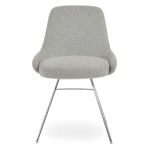 Soho Concept Gazel Wire Dining Chair With Camira Blazer Wool Upholstery - 10-year Guarantee, Stylish Designs! Chrome,Silver  Soho-concept-dining-chair-04208