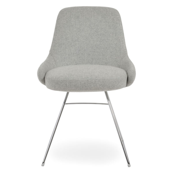 Soho Concept Gazel Wire Dining Chair With Camira Blazer Wool Upholstery - 10-year Guarantee, Stylish Designs! Chrome,Silver  Soho-concept-dining-chair-04208