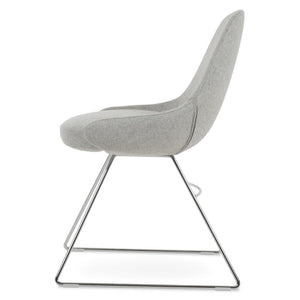 Soho Concept Gazel Wire Dining Chair With Camira Blazer Wool Upholstery - 10-year Guarantee, Stylish Designs! Chrome,Silver  Soho-concept-dining-chair-04208