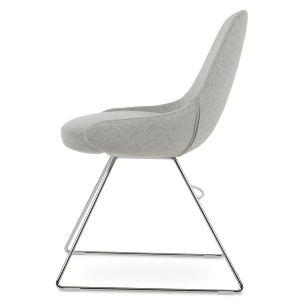 Soho Concept Gazel Wire Dining Chair With Camira Blazer Wool Upholstery - 10-year Guarantee, Stylish Designs! Chrome,Silver  Soho-concept-dining-chair-04208