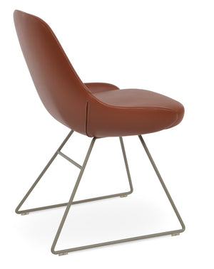 Soho Concept Gazel Wire Dining Chair With Durable Leatherette Upholstery & 2-year Guarantee - Stylish & Strong! Cinnamon  Soho-concept-dining-chair-04200