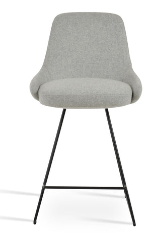 Soho Concept Gazel Modern Wire Barstools & Counterstools In Camira Blazer Wool - 10-year Guarantee, Chic Design! Black,Silver  Soho-concept-dining-chair-08621