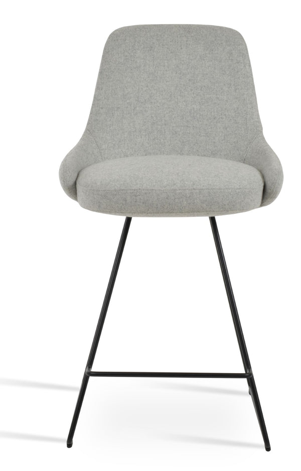Soho Concept Gazel Modern Wire Barstools & Counterstools In Camira Blazer Wool - 10-year Guarantee, Chic Design! Black,Silver  Soho-concept-dining-chair-08621