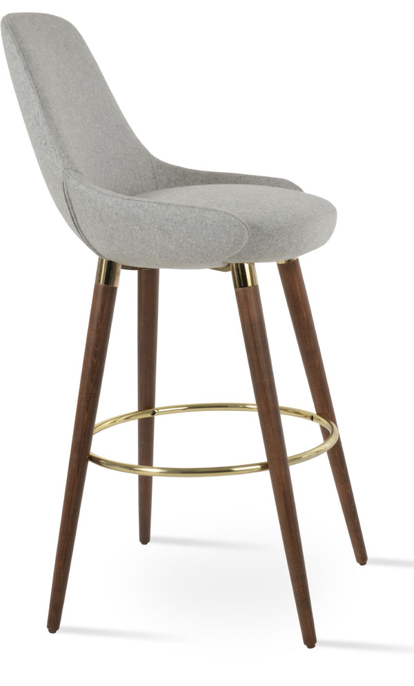 Soho Concept Gazel Wood Barstools & Counterstools In Camira Blazer Wool - 10-year Guarantee, Upscale Design! Walnut,Gold,Silver  Soho-concept-dining-chair-08622